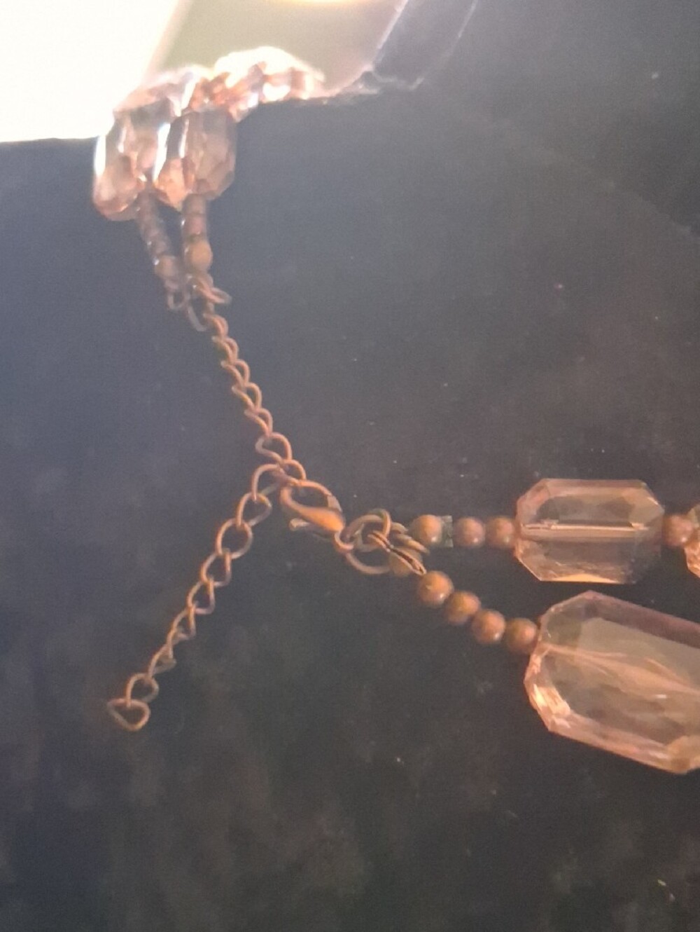 Vintage Rosaline Or Pal Pink Crystal Cut Lucite Double-Strand Necklace - Picture 5 of 7